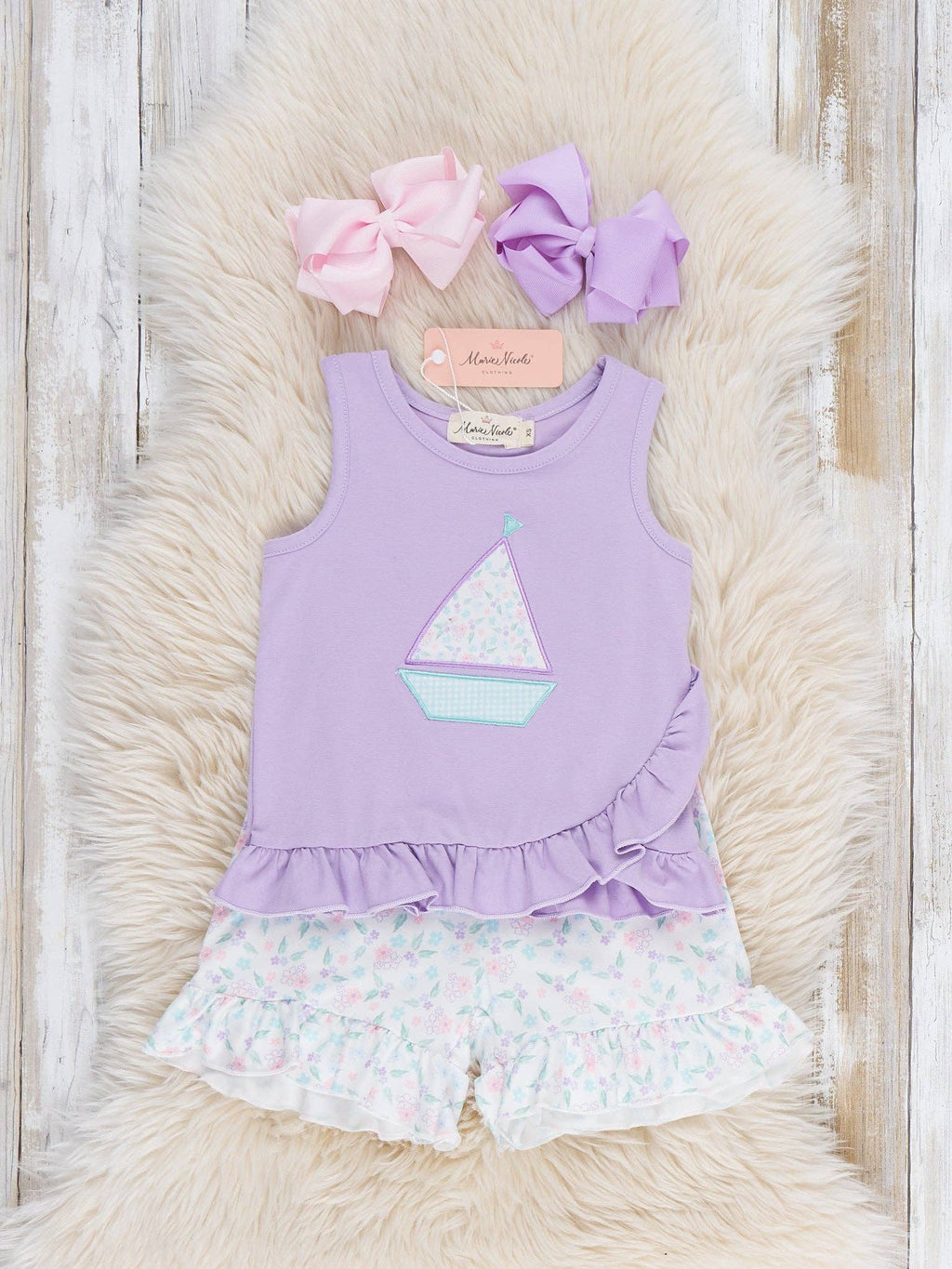 Sail into Summer Embroidered Ruffle Outfit: M(3yrs)