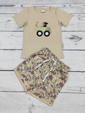 Boy Top & Camo Shorts Set: 2T