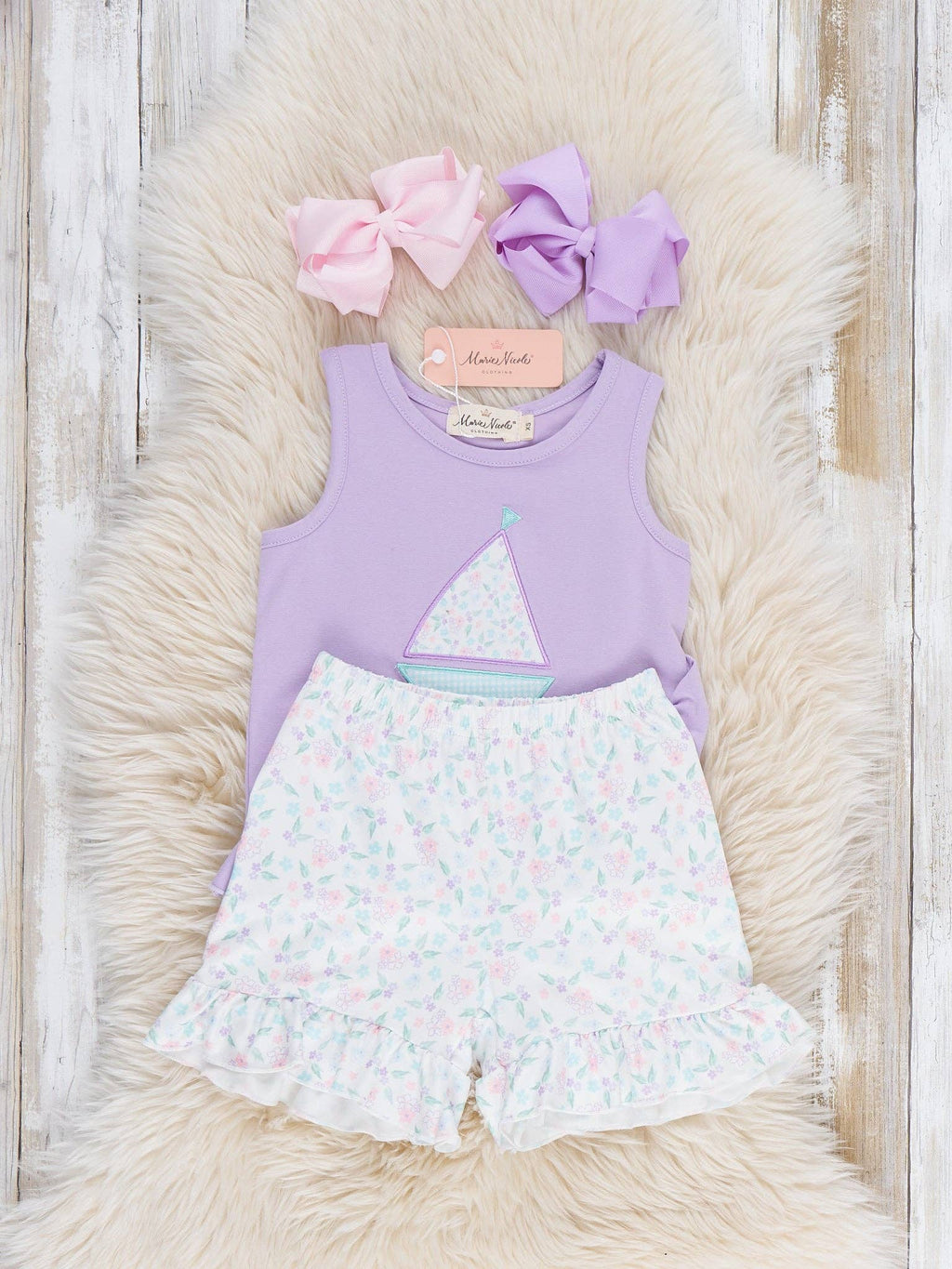 Sail into Summer Embroidered Ruffle Outfit: XL(5yrs)