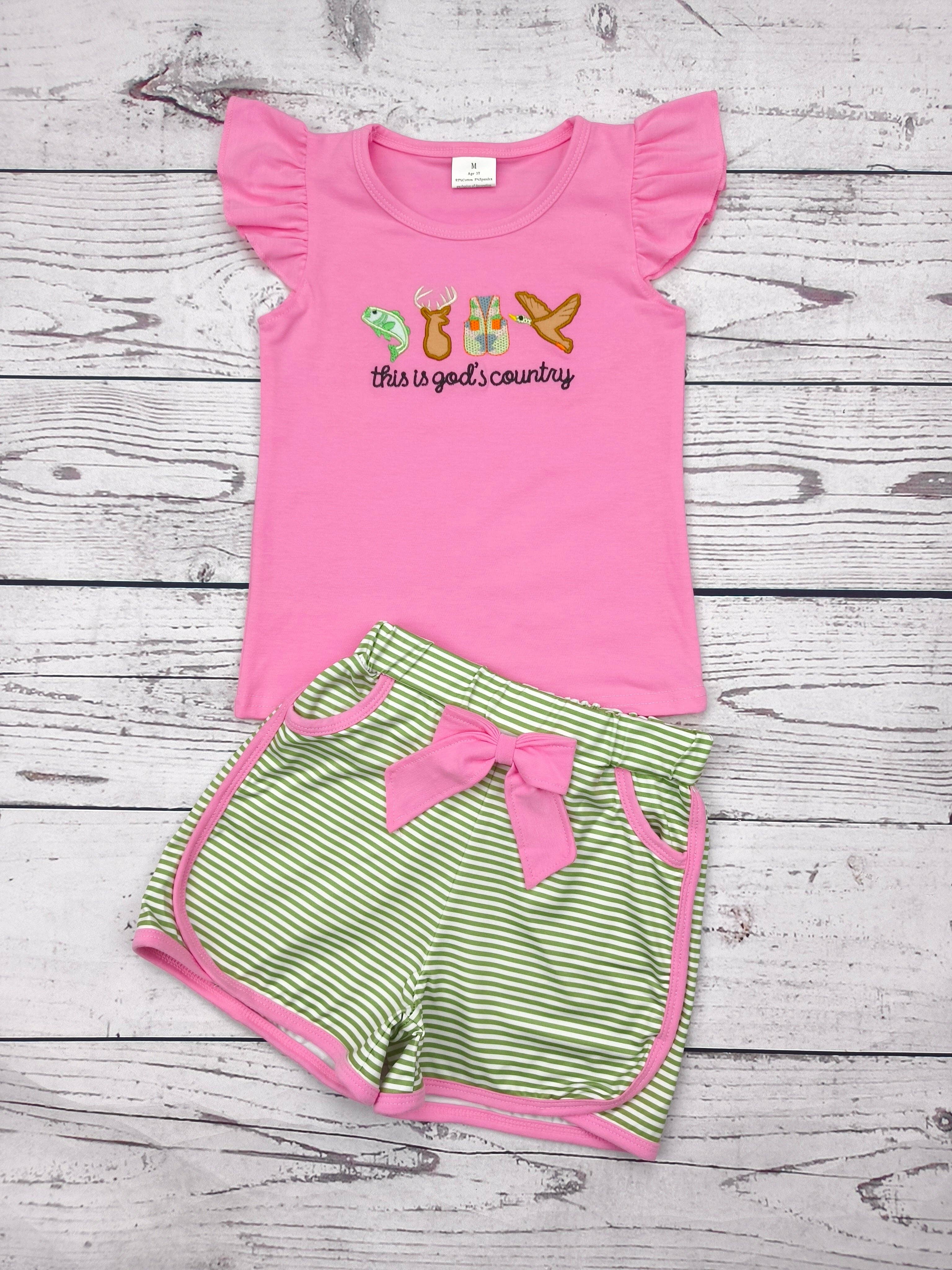 Girl Hunting Shorts Set: 5-6T