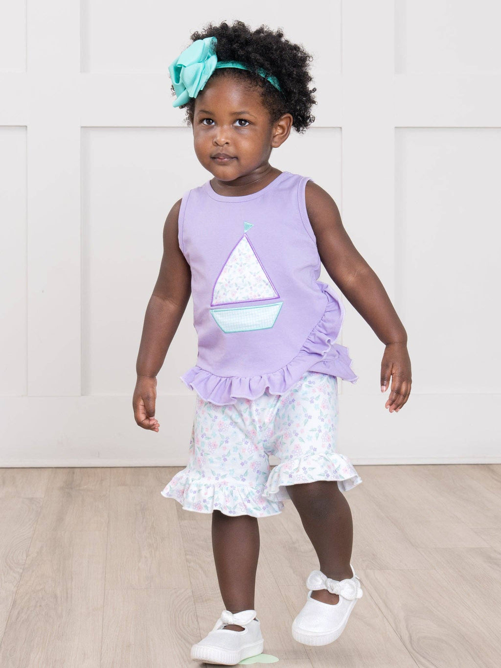 Sail into Summer Embroidered Ruffle Outfit: XXS(12/18mos)