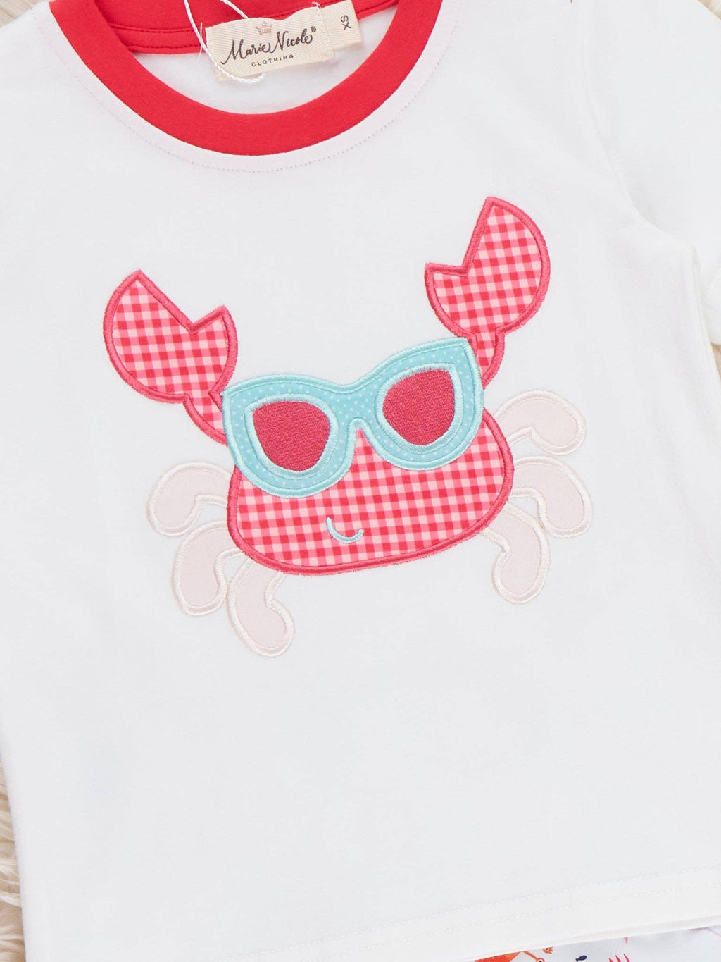 Crab Vacation Embroidered Outfit: L(4yrs)