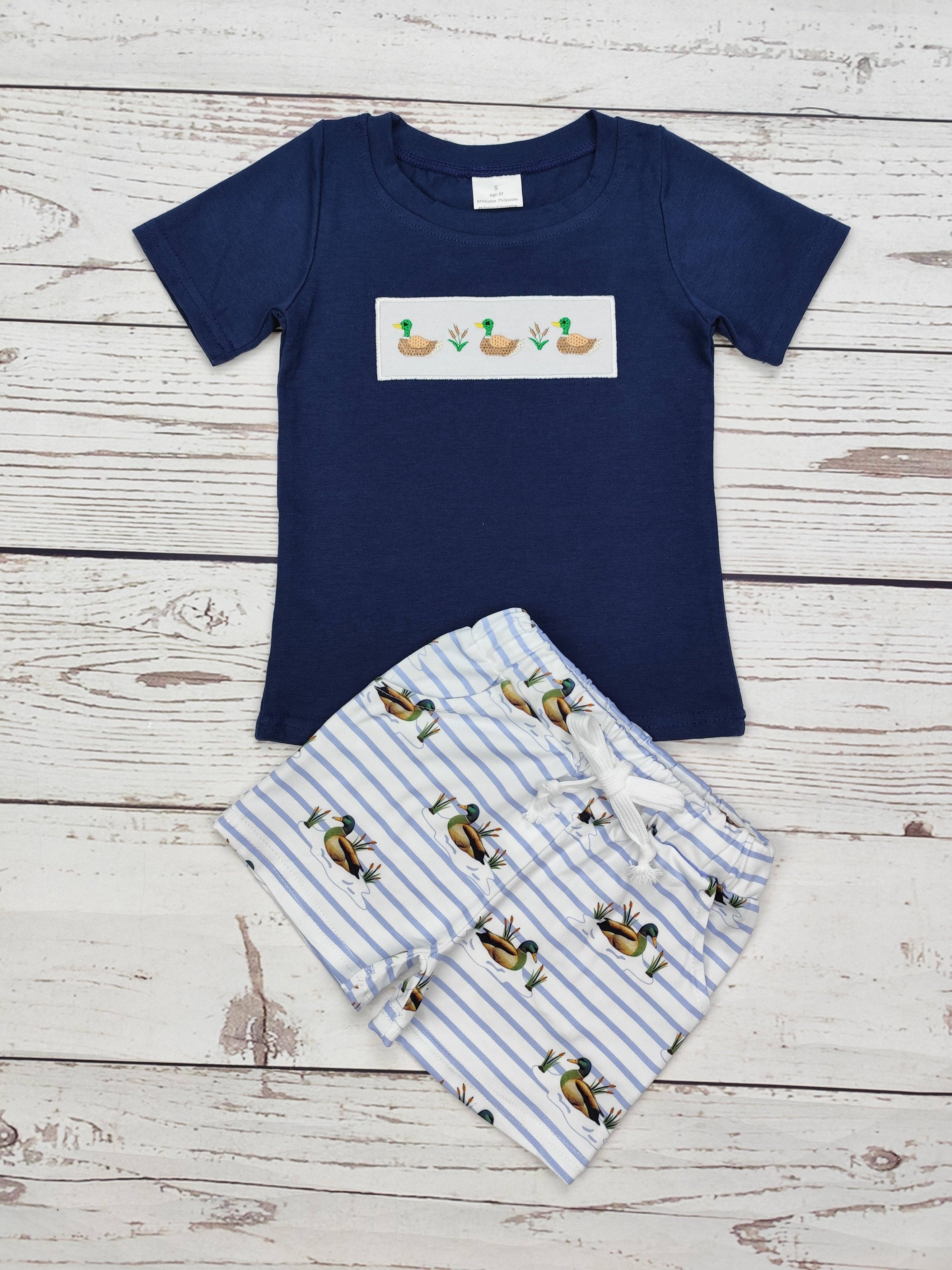 Boys Duck Top Shorts Outfits: 5-6T
