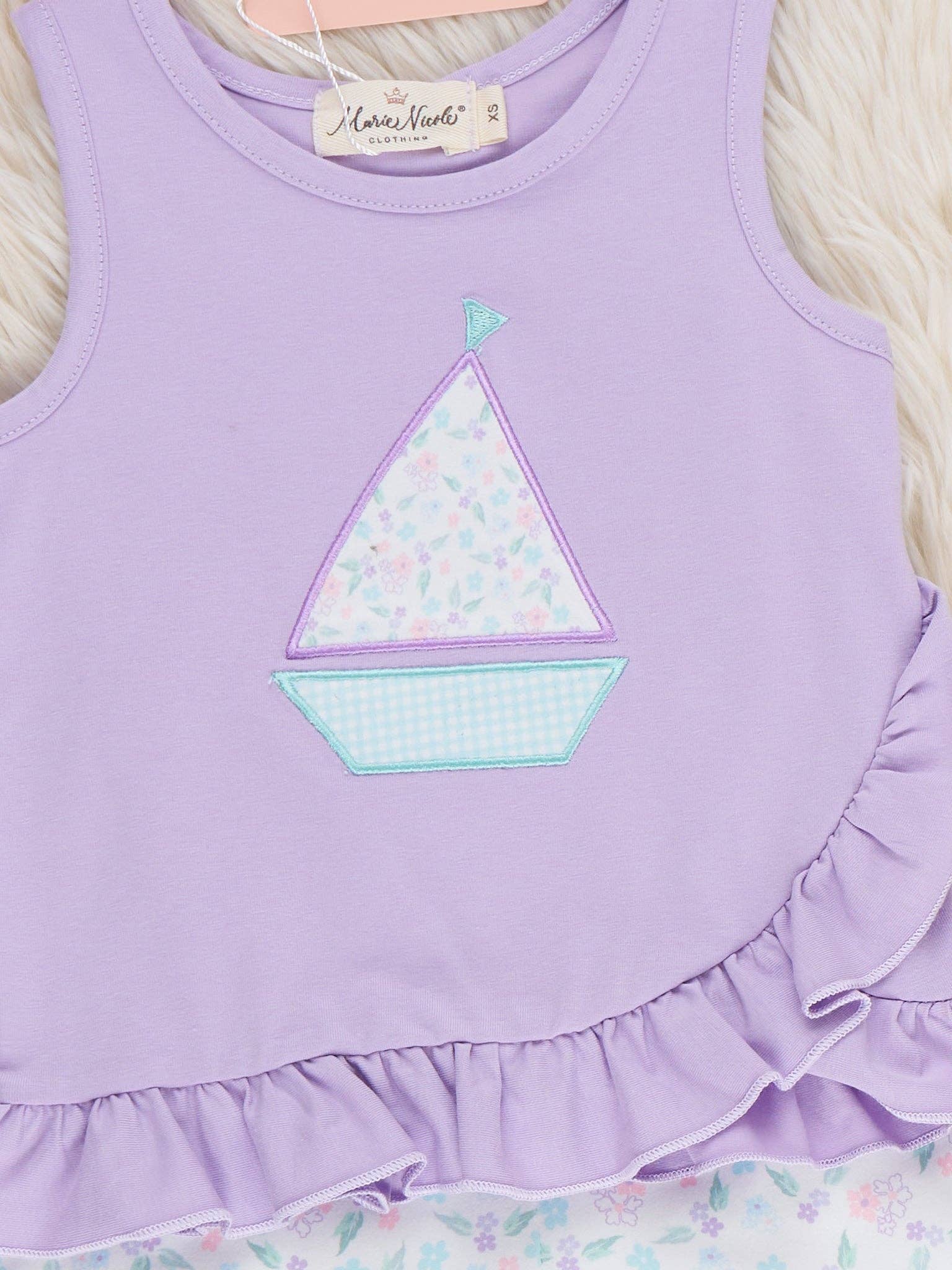 Sail into Summer Embroidered Ruffle Outfit: S(2yrs)